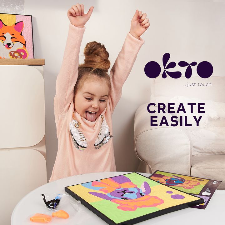 OKTO Sensory Art schilderen op nummer met Air Clay, haas – afbeelding 6