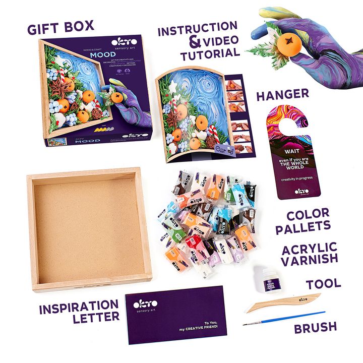 OKTO Modeling Clay Set in Wooden Frame, 21 x 21 cm, Joy — image 2