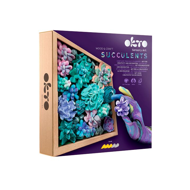 OKTO Sensory Art kleiset Succulents Tederheid, 21 × 21 cm