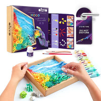 OKTO Sensory Art kleiset in houten lijst 21 × 21 cm – Oceaanrust – afbeelding 2