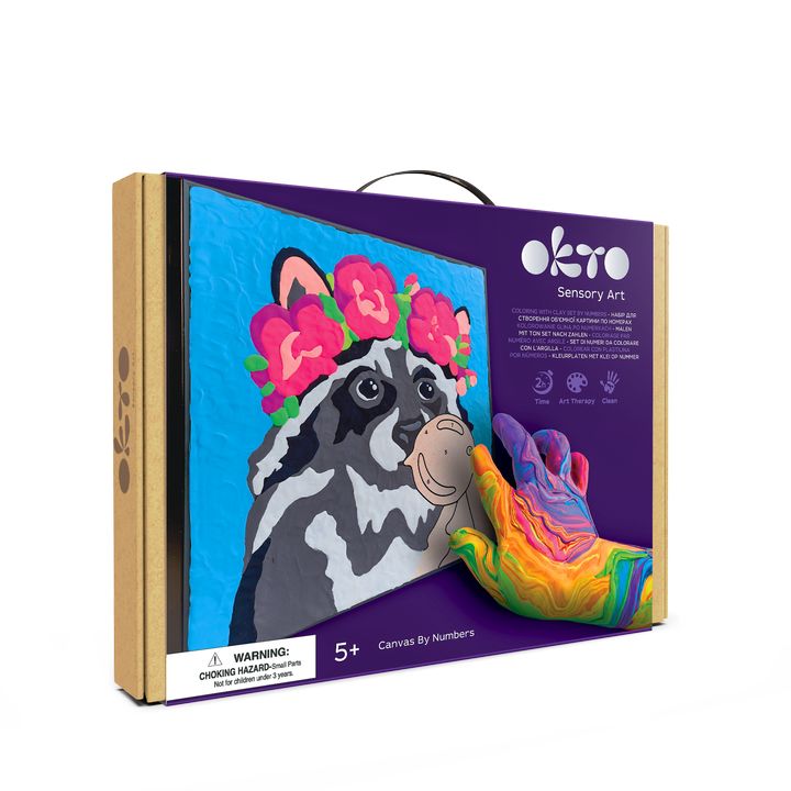 OKTO Painting with Air-Dry Clay, 30 x 30 cm, Raccoon — image 1
