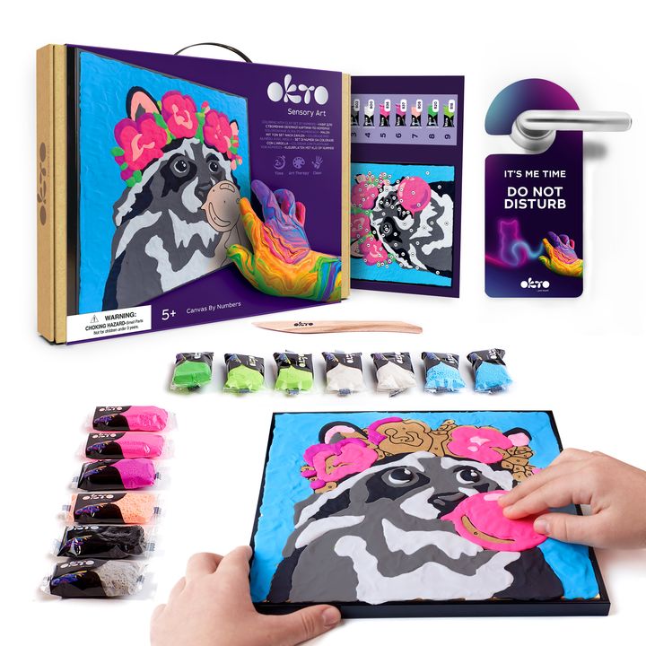 OKTO Painting with Air-Dry Clay, 30 x 30 cm, Raccoon — image 2