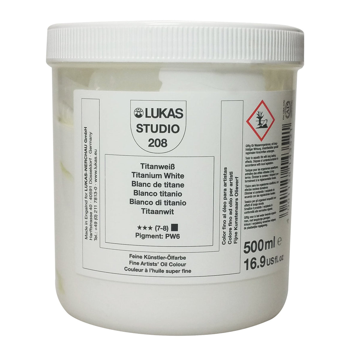 LUKAS Studio olieverf titaanwit 500 ml