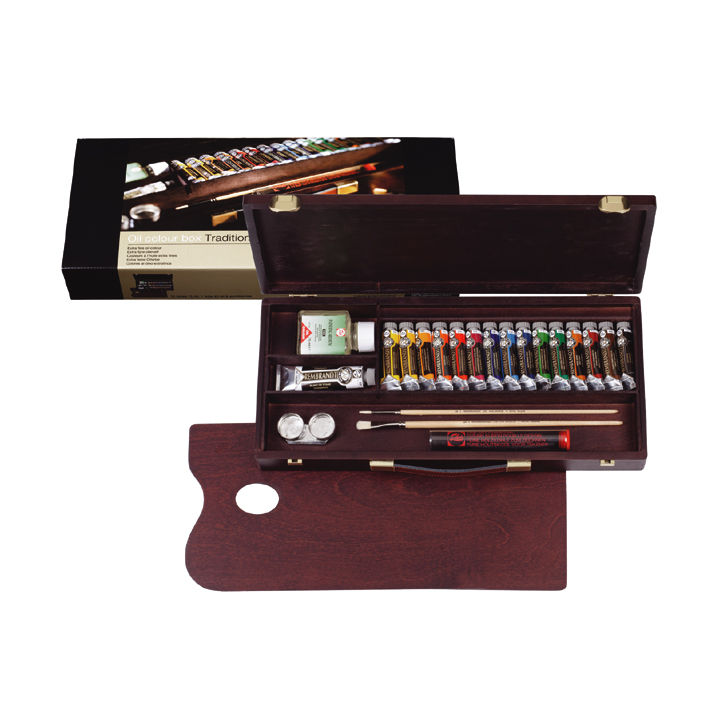 Rembrandt olieverfset Traditional 15 × 15 ml + 40 ml met accessoires