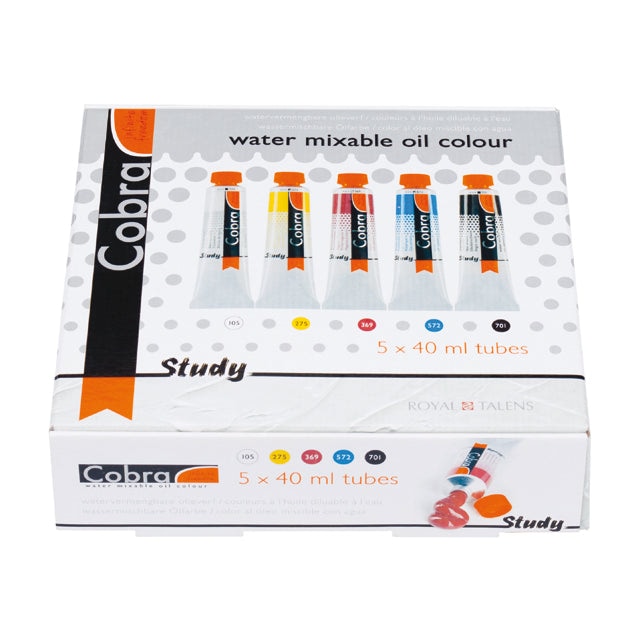 Cobra Study watervermengbare olieverf set 5 × 40 ml