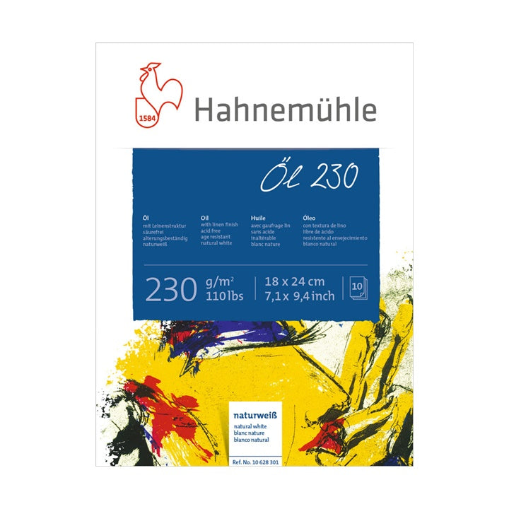 Olieverfblok Hahnemühle, linnenstructuur, 230 g/m², 10 vellen