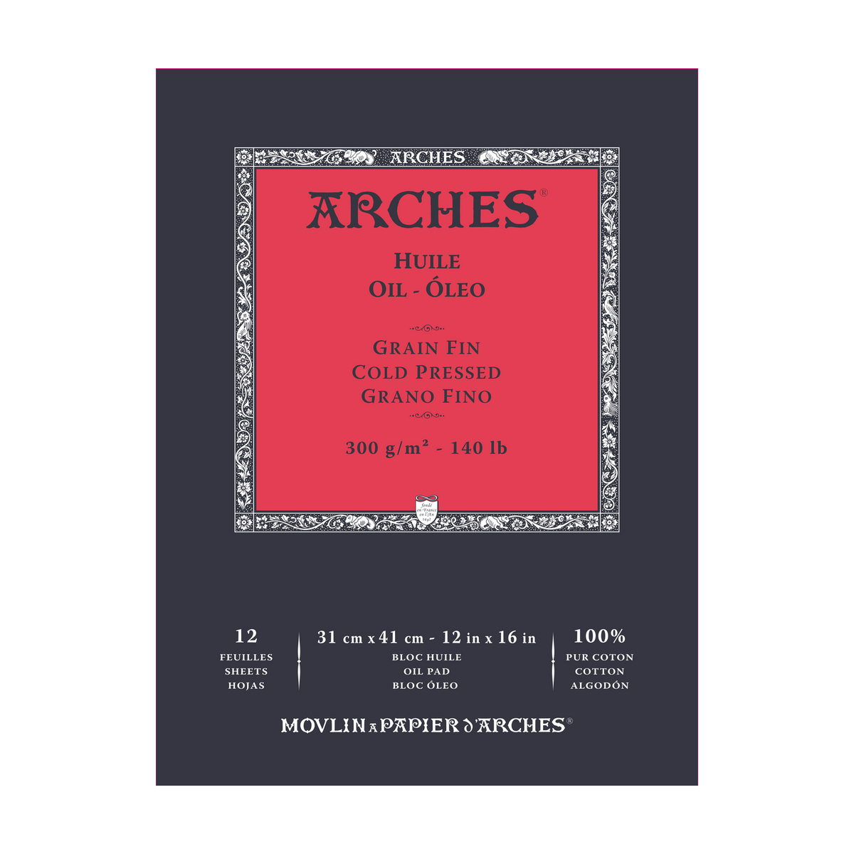 Olieverfpapier Arches Huile 300 g/m², blok 12 vel