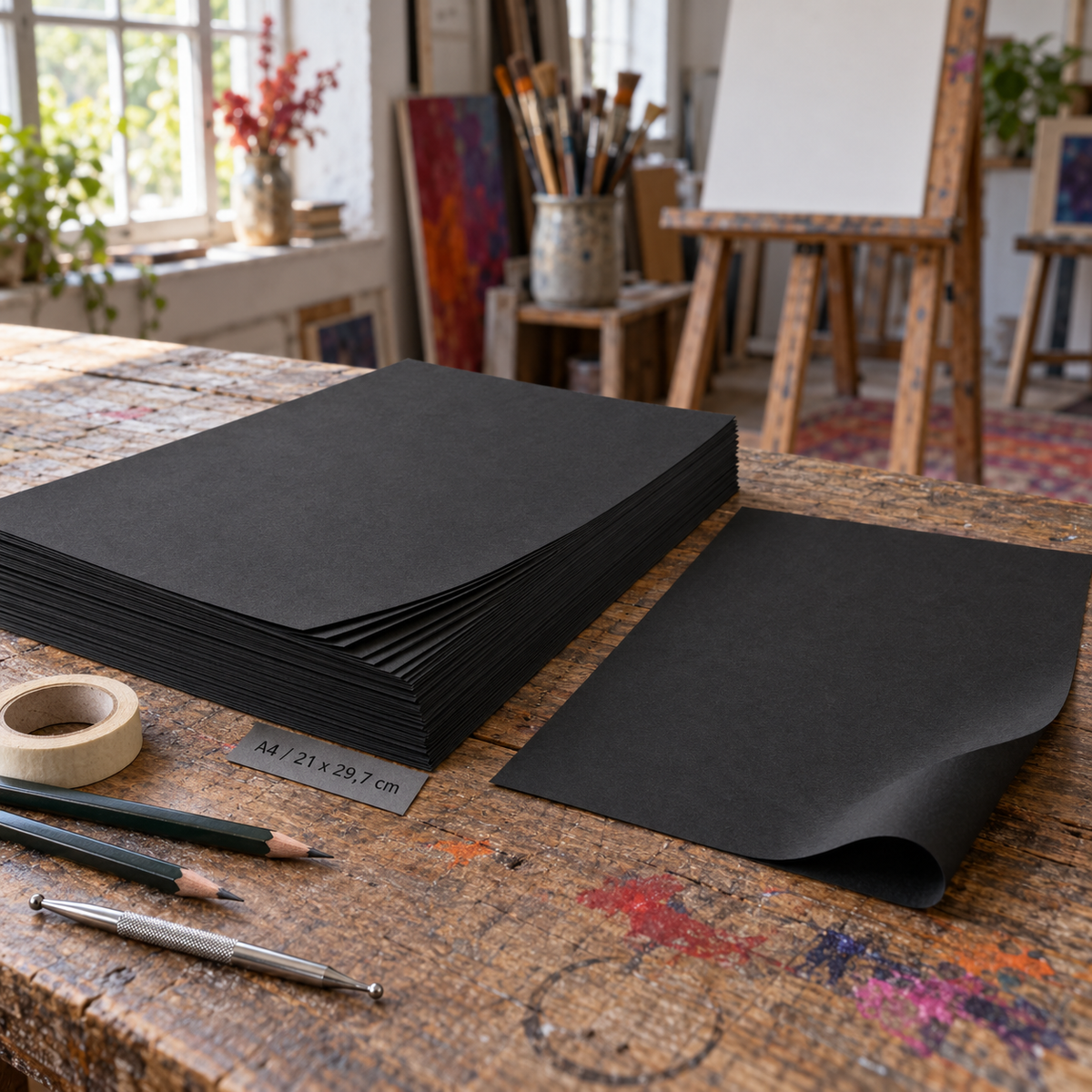 Overtrekpapier zwart A4 – 10 vellen