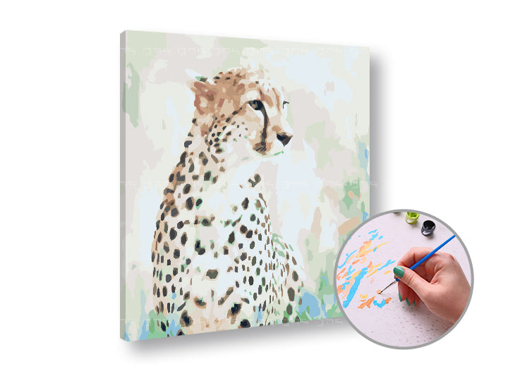 Paint by Numbers CHEETAH IN LOVE – Low Difficulty | various sizes and framing option — image 2