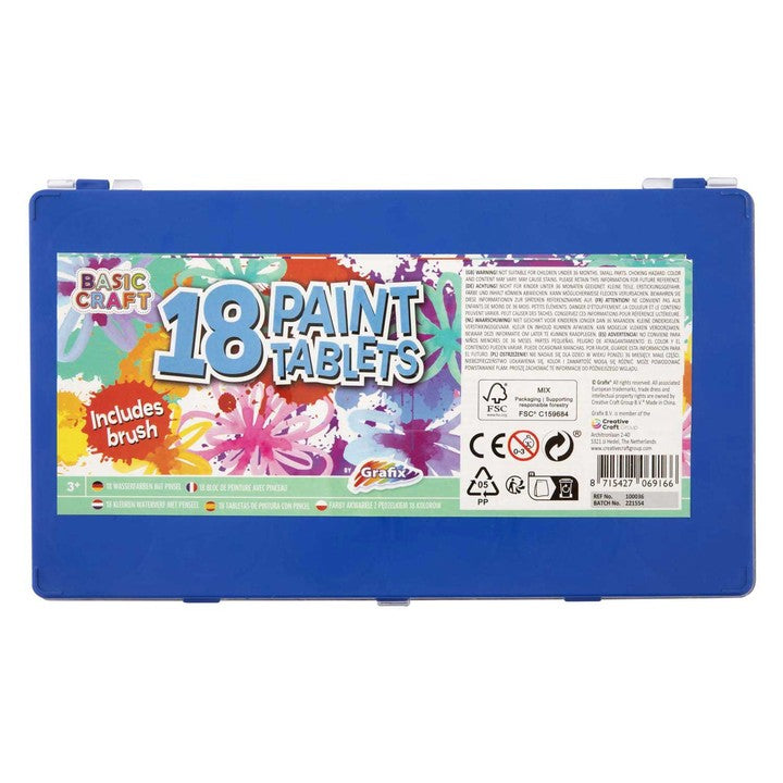 Nassau Paint Tablet aquarelverfset, 18 kleuren met penseel – afbeelding 2