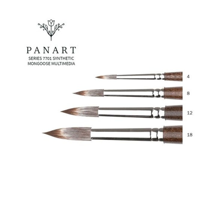 PanArt 7701 Round Brush - Synthetic Mongoose Bristles | various sizes
