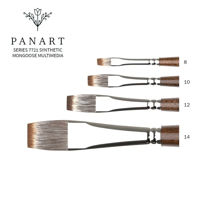 PanArt 7721 plat penseel, synthetisch mangoestehaar, maat 1–24