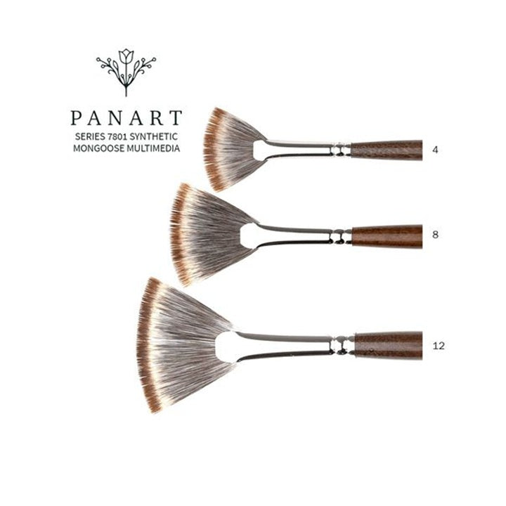 PanArt 7801 waaierpenseel, synthetisch mangoestehaar, maat 2–12