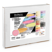 Golden PanPastel set metallic en parelmoer met mediums, 17 napjes