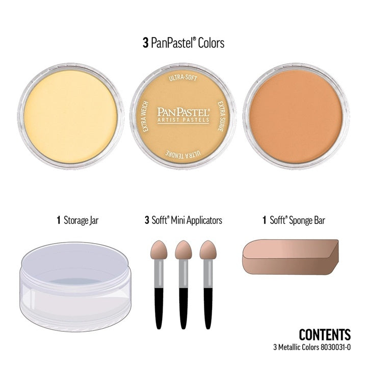 Golden PanPastel metallic softpastels, set van 3 – afbeelding 3