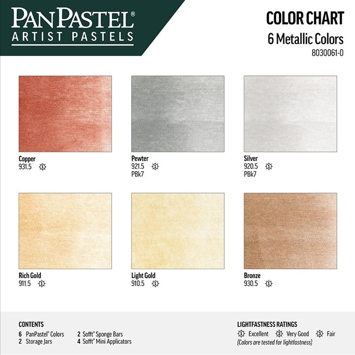 Golden PanPastel metallic softpastels, set van 6 – afbeelding 2