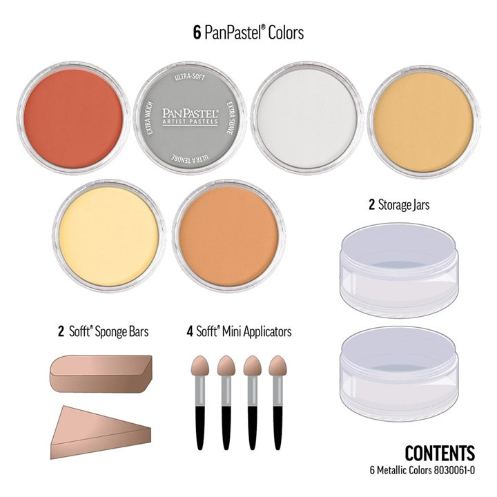 Golden PanPastel metallic softpastels, set van 6 – afbeelding 3