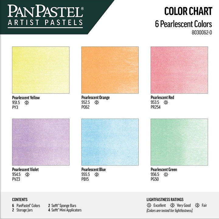 Golden PanPastel parelmoer softpastels, set van 6 – afbeelding 2