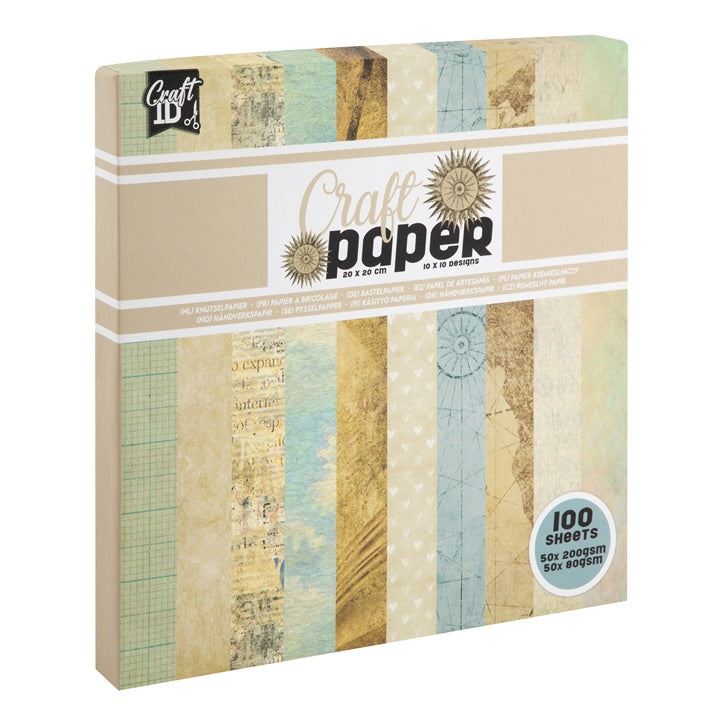 Nassau scrapbookpapier beige tinten 20 × 20 cm, 100 vel