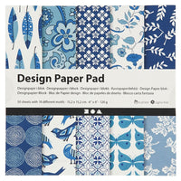 Creativ Company scrapbookpapier blauw, 15,2 × 15,2 cm, 50 vel