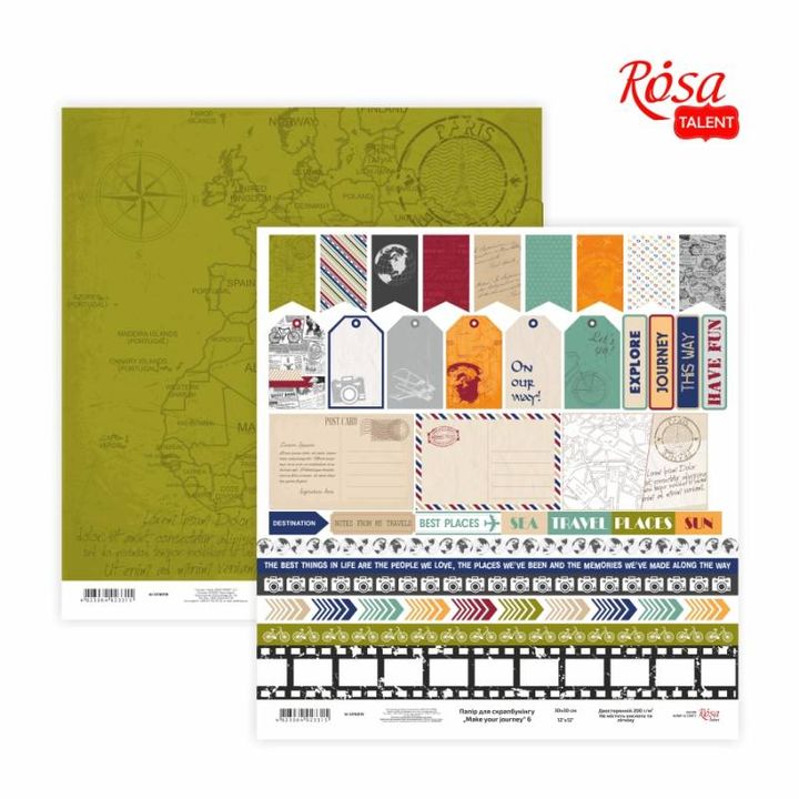 Rosa scrapbookpapier Make your journey 30,48 × 30,48 cm – afbeelding 5