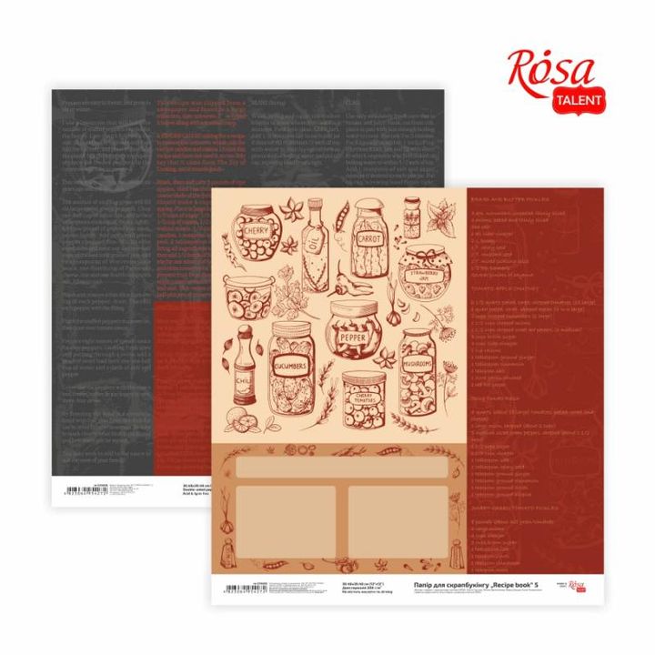 Scrapbookpapier Rosa Recipe book, 30,48 × 30,48 cm, 200 g/m² – afbeelding 3