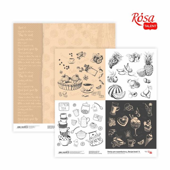 Scrapbookpapier Rosa Recipe book, 30,48 × 30,48 cm, 200 g/m² – afbeelding 4