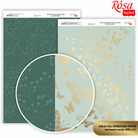 Scrapbookpapier Rosa Butterflies, A4, 200 g/m²