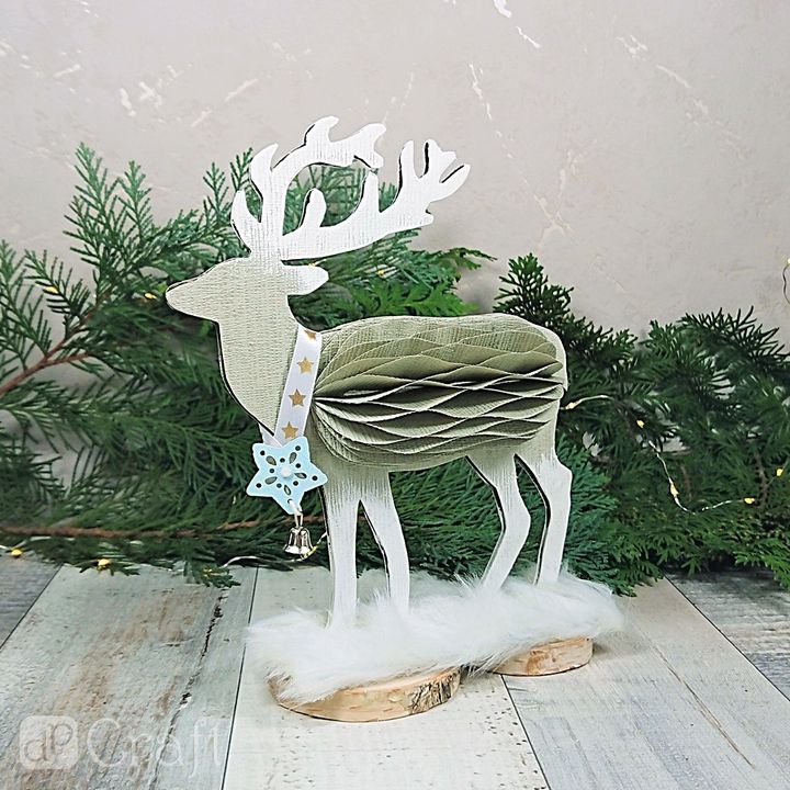 DP Craft papieren rendier kerstdecoratie, 20 × 17 cm – afbeelding 2