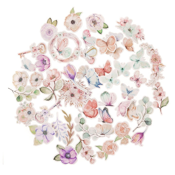 DP Craft papieren die-cuts Boho bloemen en vlinders, 50 stuks – afbeelding 3