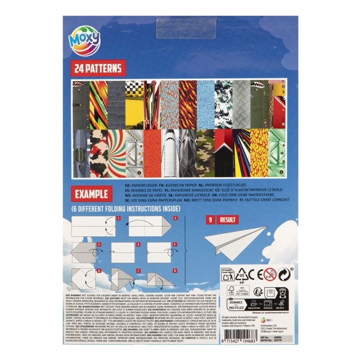 Nassau vouwblok papieren vliegtuigjes 25 × 18 cm, 24 vel – afbeelding 2
