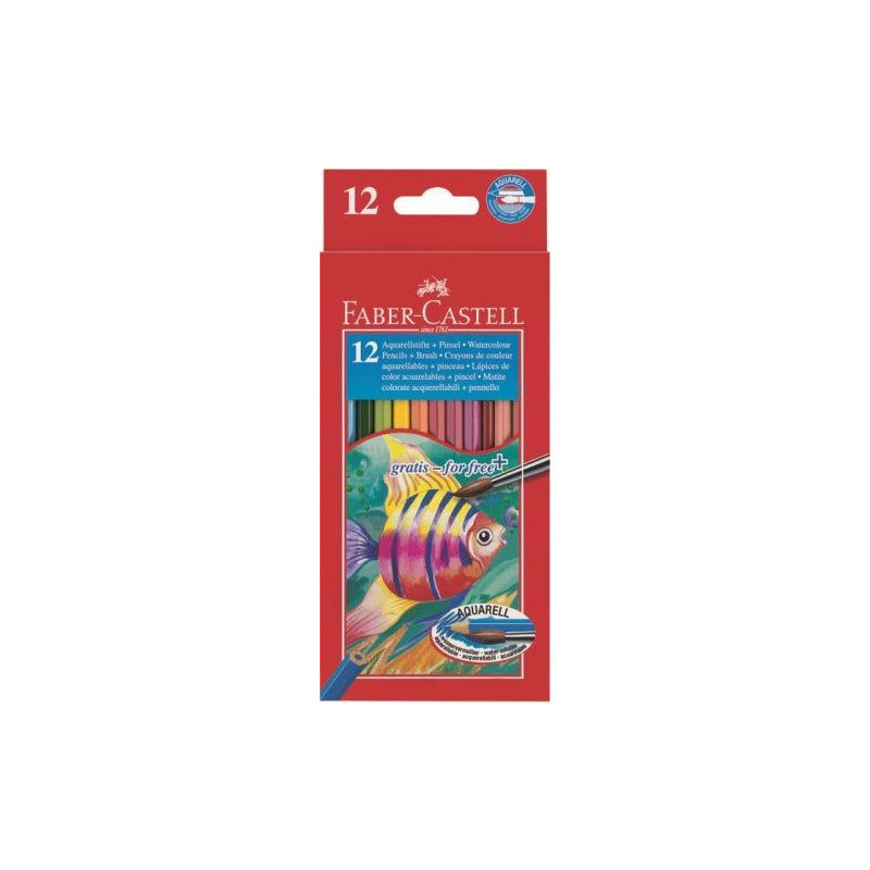 Faber-Castell aquarelpotloden set 12 kleuren in kartonnen doos