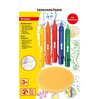 Faber-Castell badkrijt met spons, set van 5 kleuren