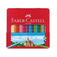 Faber-Castell kleurpotloden 24 kleuren in blik met venster
