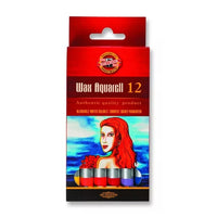 Koh-i-Noor aquarelpotloden met waskern, set 12 kleuren