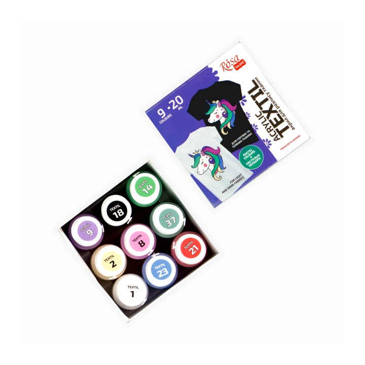 ROSA Talent textielverf pastel, set 9 × 20 ml – afbeelding 2