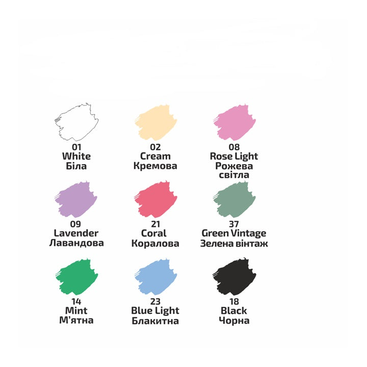 ROSA Talent textielverf pastel, set 9 × 20 ml – afbeelding 5