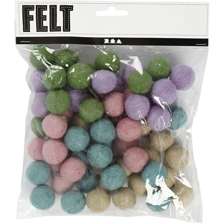 Viltballen pastel Creativ Company, Ø 20 mm, 64 stuks – afbeelding 4