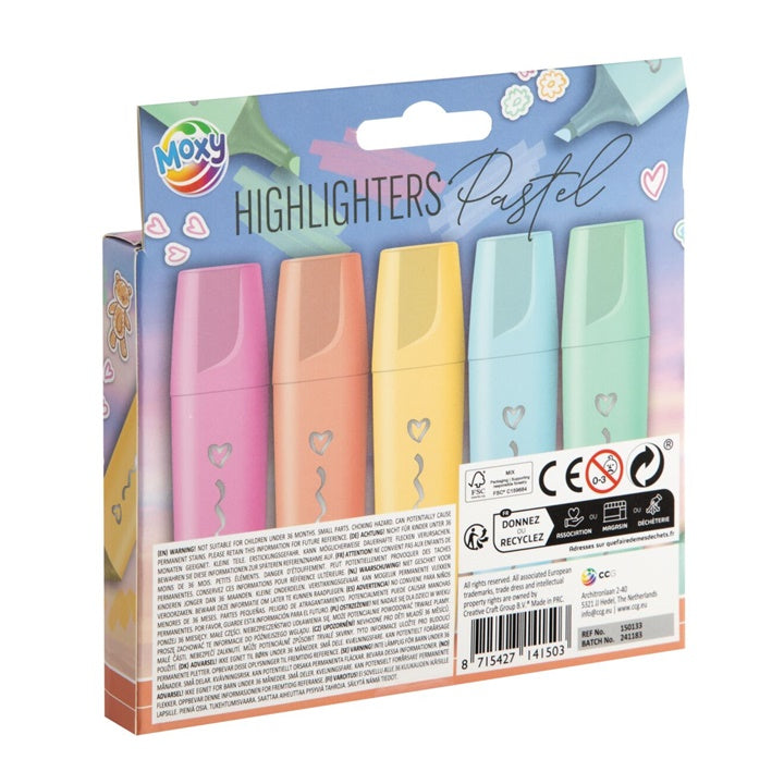Nassau pastel markeerstiften, set van 5 stuks – afbeelding 2