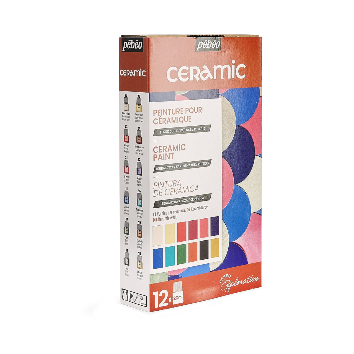 Pébéo Ceramic keramiekverf, set 12 × 20 ml