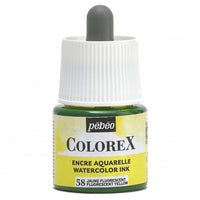 Pébéo Colorex-inkt 45 ml – vloeibare aquarelinkt – Fluorescerend geel