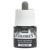 Pébéo Colorex-inkt 45 ml – vloeibare aquarelinkt – Ivoorzwart