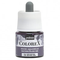 Pébéo Colorex-inkt 45 ml – vloeibare aquarelinkt – Neutraalgrijs