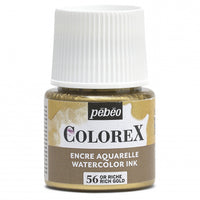 Pébéo Colorex-inkt 45 ml – vloeibare aquarelinkt – Rijkgoud