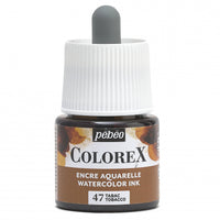 Pébéo Colorex-inkt 45 ml – vloeibare aquarelinkt – Tabak