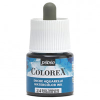 Pébéo Colorex-inkt 45 ml – vloeibare aquarelinkt – Turquoiseblauw