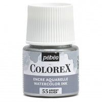 Pébéo Colorex-inkt 45 ml – vloeibare aquarelinkt – Zilver