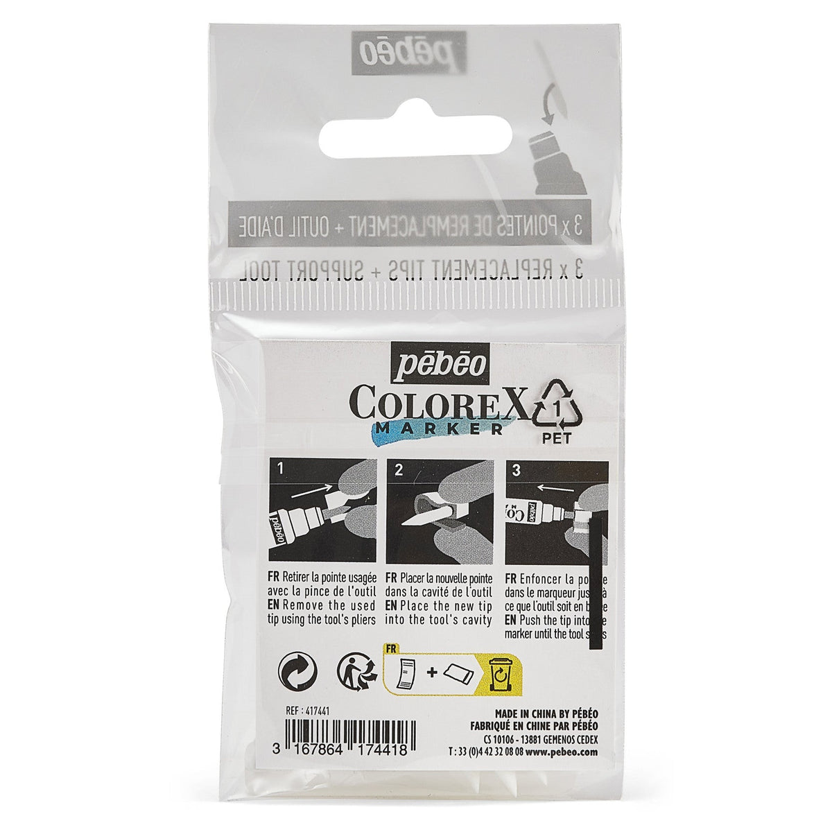 Pébéo Colorex reservepunten voor stiften 1 mm, 3 stuks