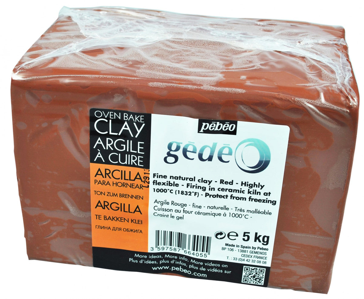 Pébéo Gédéo luchtdrogende klei met cellulosevezels – 5 kg rood