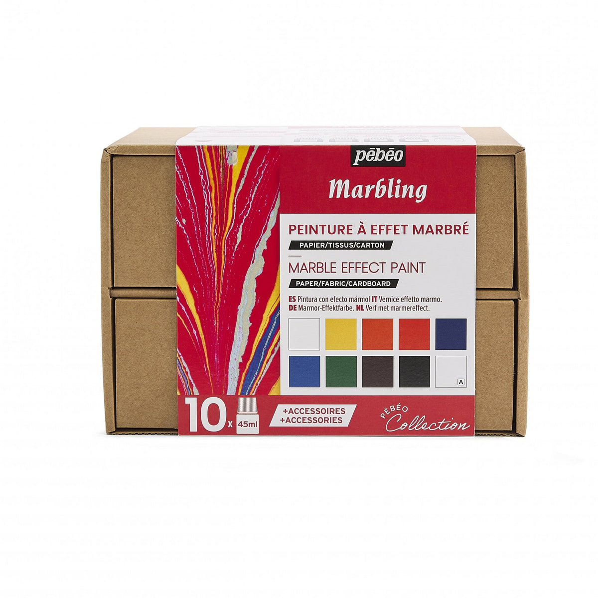 Pébéo Marbling marmerverf set 10 × 45 ml